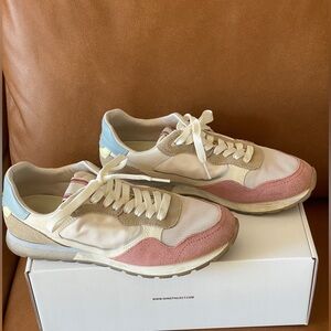 Zara Cream and Pink Women's Sneakers